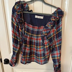 Free People Plaid top